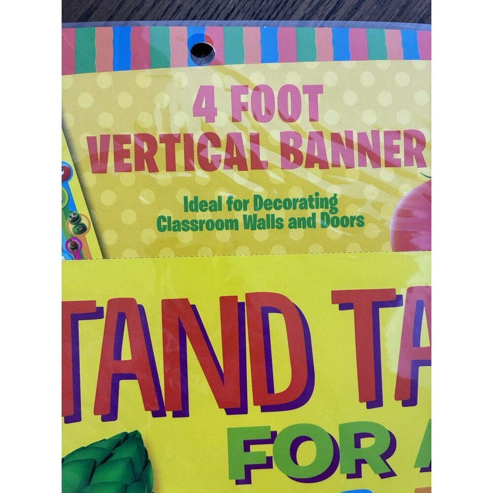Veggie Tales Growth Chart Class Wall Vertical Banner 4ft Poster Bible School VBS - Picture 3 of 5